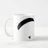 schwarze Ikone des Gleitschirmfliegen Kaffeetasse (Links)