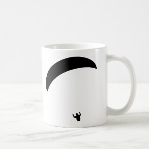 schwarze Ikone des Gleitschirmfliegen Kaffeetasse