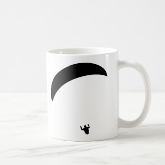 schwarze Ikone des Gleitschirmfliegen Kaffeetasse