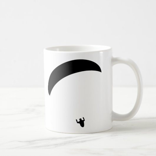 schwarze Ikone des Gleitschirmfliegen Kaffeetasse (Rechts)