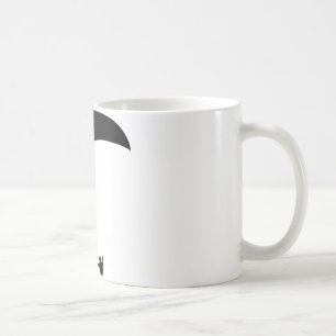 schwarze Ikone des Gleitschirmfliegen Kaffeetasse