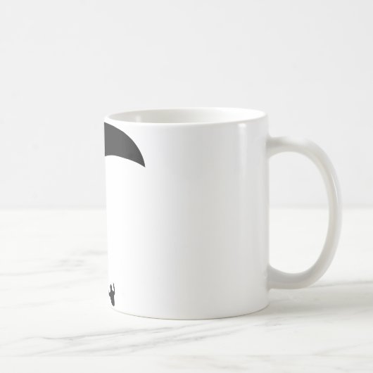 schwarze Ikone des Gleitschirmfliegen Kaffeetasse (Rechts)
