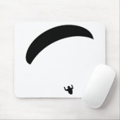 schwarze Ikone des Gleitschirmfliegen Mousepad (Mit Mouse)