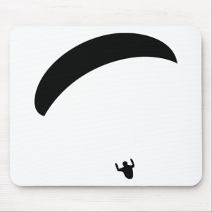 schwarze Ikone des Gleitschirmfliegen Mousepad