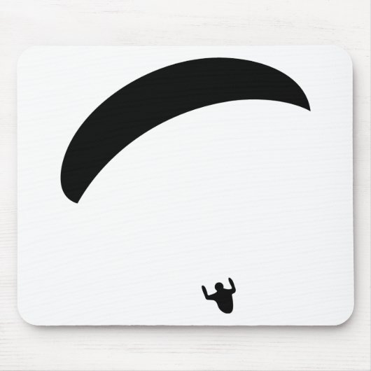 schwarze Ikone des Gleitschirmfliegen Mousepad (Vorne)