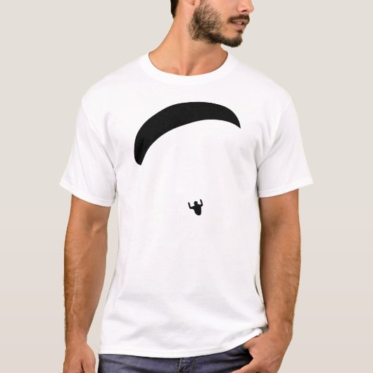 schwarze Ikone des Gleitschirmfliegen T-Shirt (Vorderseite)