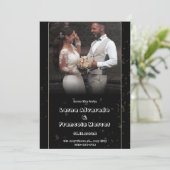 Schwarze Illustration - Einladung zur Hochzeit (Stehend Vorderseite)