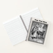 Schwarze Illustration Rotkäppchen Korb Wolf  Notizblock (Innenseite)