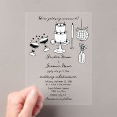 Schwarze Illustrationen mit handgezogenen Doodles- Acryleinladungen (Insitu (Handheld))