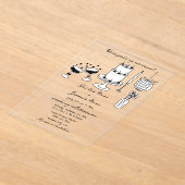 Schwarze Illustrationen mit handgezogenen Doodles- Acryleinladungen (Ablage )