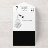 Schwarze Illustrationen mit handgezogenen Doodles- All In One Einladung (Außenbereich)