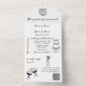 Schwarze Illustrationen mit handgezogenen Doodles- All In One Einladung (Innen Boden)