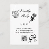 Schwarze Illustrationen mit handgezogenen Doodles- Begleitkarte (Vorderseite)