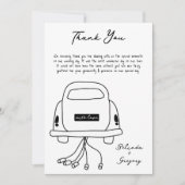 Schwarze Illustrationen mit handgezogenen Doodles- Dankeskarte (Vorderseite)