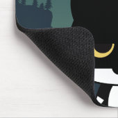 Schwarze Illustrationskatze Mousepad (Ecke)