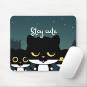 Schwarze Illustrationskatze Mousepad (Mit Mouse)