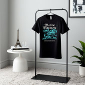 Schwarze Illustrierte Monster Retro Klassischer T Tri-Blend Shirt