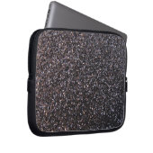Schwarze Imitat-Glittergraphik Laptopschutzhülle (Vorne Rechts)