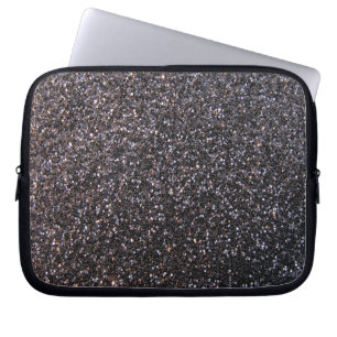 Schwarze Imitat-Glittergraphik Laptopschutzhülle