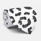Schwarze Imitat-Glitzer-Leopard-Druck-Steigung Krawatte (Gerollt)