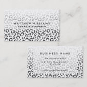 Schwarze Imitat-Glitzer-Leopard-Druck-Steigung Visitenkarte (Vorne/Hinten)