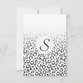 Schwarze Imitat Glitzer Leopard Druckfarbe Einladung (Rückseite)