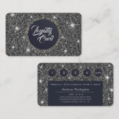 Schwarze Imitat-Glitzer-Schimmer-Beschaffenheit Treuekarte (Vorne/Hinten)