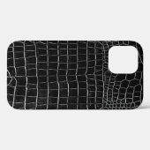 Schwarze Imitat Krokodile Leder Case-Mate iPhone Hülle (Rückseite (Horizontal))