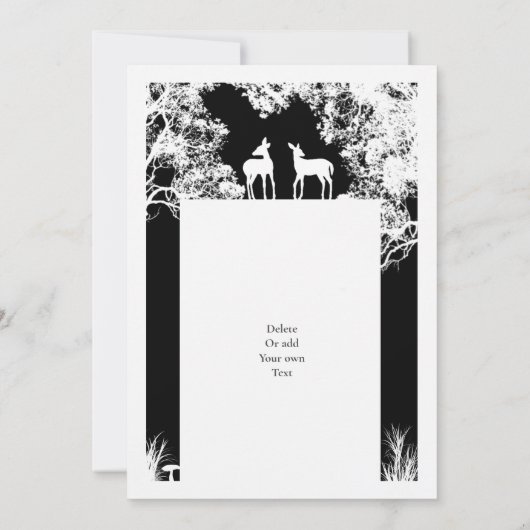 Schwarze Imitat Papier geschnitten Wald Hochzeit Einladung (Rückseite)