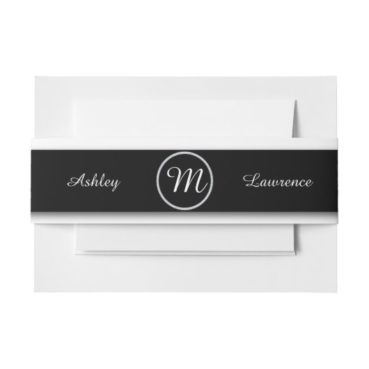 Schwarze Imitate Diamantrahmen Personalisierte Hoc Einladungsbanderole (Vorderseite Beispiel)