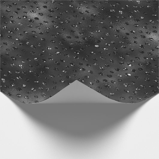 Schwarze Imitate Glitzer Cheetah Spots Geschenkpapier (Ecke)
