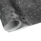 Schwarze Imitate Glitzer Cheetah Spots Geschenkpapier (Rolleneckpunkt)