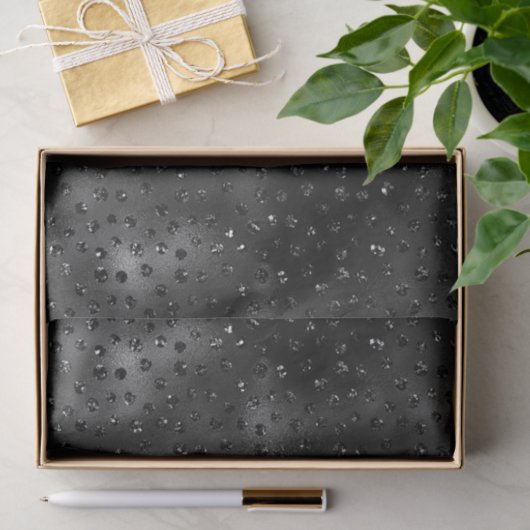 Schwarze Imitate Glitzer Cheetah Spots Seidenpapier (Geschenk)