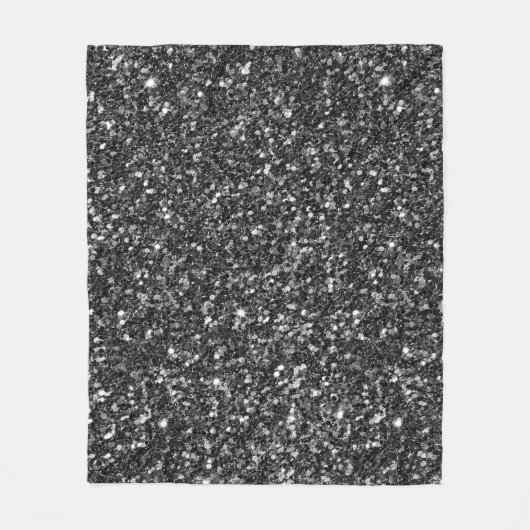 Schwarze Imitate Glitzer. Fleecedecke (Vorderseite)