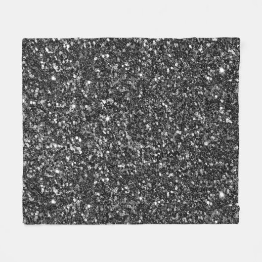 Schwarze Imitate Glitzer. Fleecedecke (Vorderseite (Horizontal))