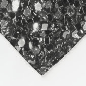Schwarze Imitate Glitzer. Fleecedecke (Ecke)