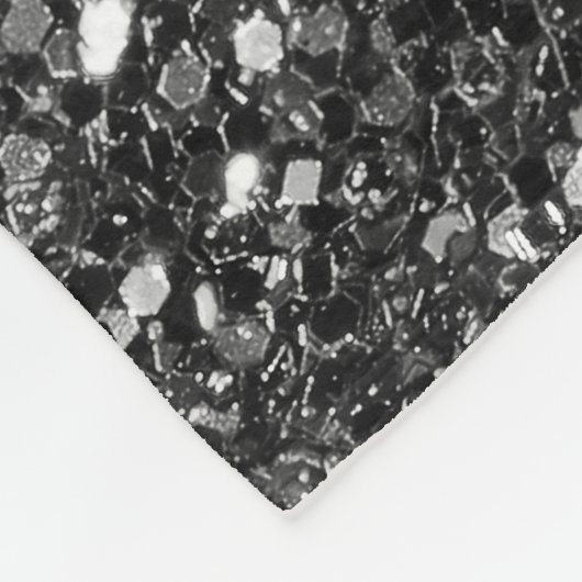 Schwarze Imitate Glitzer. Fleecedecke (Ecke)