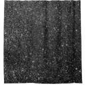 Schwarze Imitate Glitzer & Weiße Glitzern Hintergr Duschvorhang (Vorderseite)