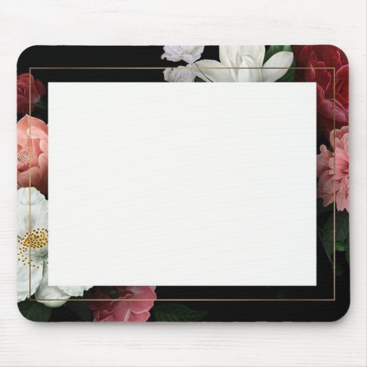 Schwarze Imitate Gold Frame Vintag Mousepad (Vorne)
