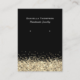 Schwarze Imitate Gold Glitzer Schmuck Ohrring Disp Visitenkarte