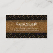 Schwarze Imitate - Gold Glitzer Visitenkarten Visitenkarte (Rückseite)