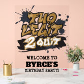 Schwarze Imitate Gold Zwei Legit 2 Beenden Willkom Acrylschild (Hochzeit)