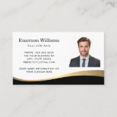 Schwarze Imitate Golden Gradient Welle benutzerdef Visitenkarte (Vorderseite)