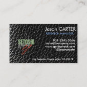 Schwarze Imitate Leather akzeptieren Bitcoin Visitenkarte (Rückseite)
