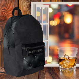 Schwarze Imitate Leather Classic Bedruckter Rucksack