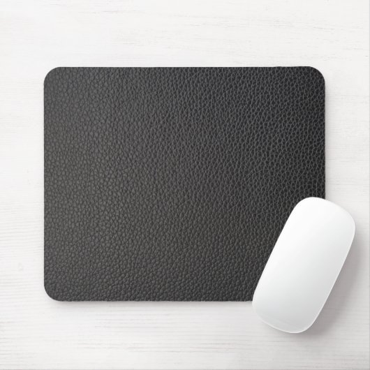 Schwarze Imitate Leather Textur Mousepad (Mit Mouse)