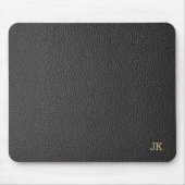 Schwarze Imitate Leather Textur Mousepad (Vorne)