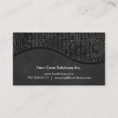 Schwarze Imitate Leder Alligator Skin Luxus Monogr Visitenkarte (Rückseite)