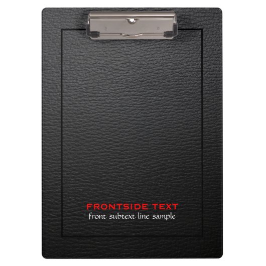 Schwarze Imitate Leder Vintage Textur Klemmbrett (Vorderseite)