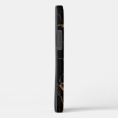 Schwarze Imitate Marmor goldene Adern Case-Mate iPhone Hülle (Rückseite / Rechts)